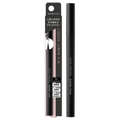 KISSME FERME Liquid Liner Fix, 01 Soft Black, 0.40ml