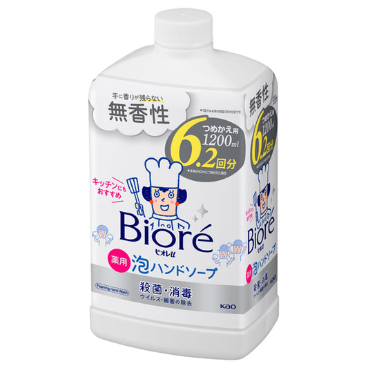 Biore Foaming hand soap, Refill, 1200ml, Unscented