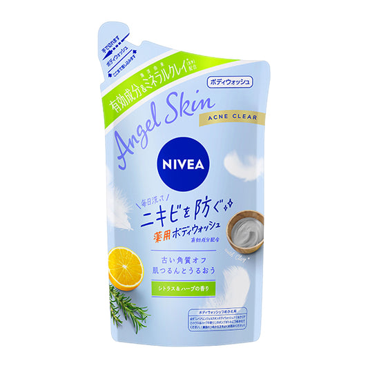 Angel Skin Body Wash Acne Clear, Refill, 350ml, Citrus & Herb Scent