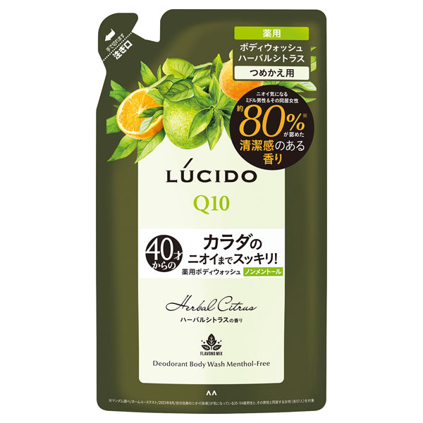 Lucido Medicated Deodorant Body Wash Non-Menthol (Refill), 380ml