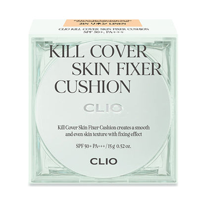CLIO Kill Cover Skin Fixer Cushion, SPF50+ PA+++, 21N Linen, 15g