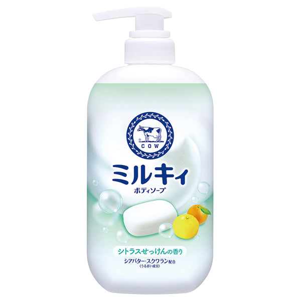 COW Milky Body Soap, Bottle (with pump), 500ml, Citrus Soap Scent