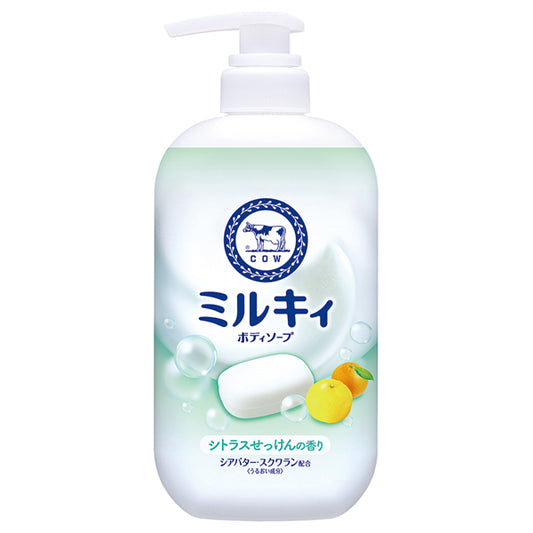 COW Milky Body Soap, Bottle (with pump), 500ml, Citrus Soap Scent