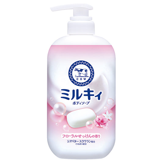 COW Milky Body Soap, Bottle (with pump), 500ml, Floral Soap Scent