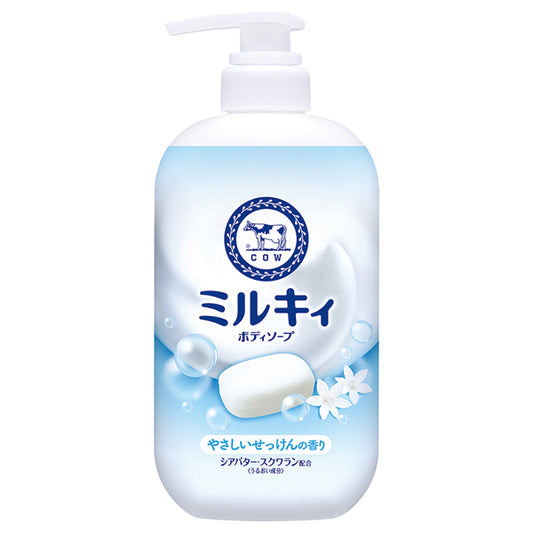 COW Milky Body Soap, Bottle (with pump), 500ml, Gentle soap scent