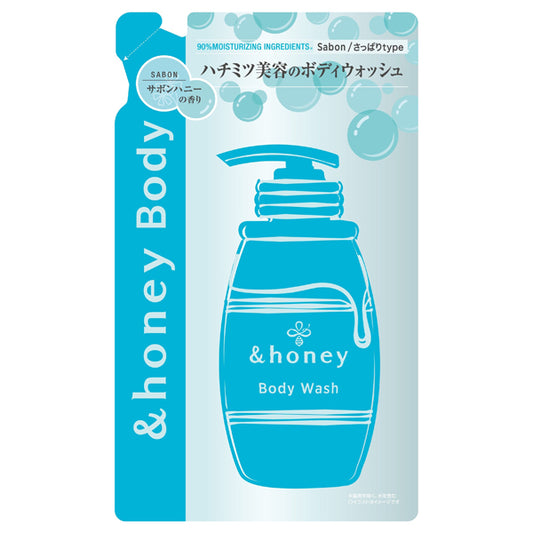 &honey Savon Clear Gel Body Wash Refill, 440ml (Emerald Savon Honey)