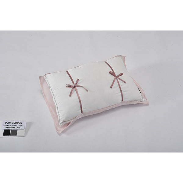 Mamora-Kishi Silk Pillowcase Ribbon Type (Pink), 65x50cm