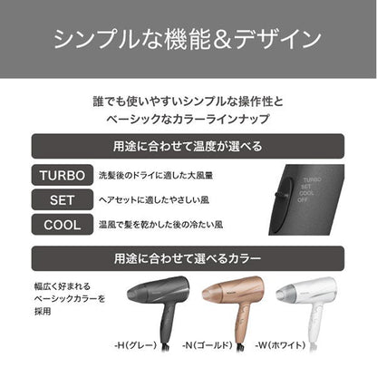 TESCOM Protect Ion Hair Dryer TD360A-H (Gray)