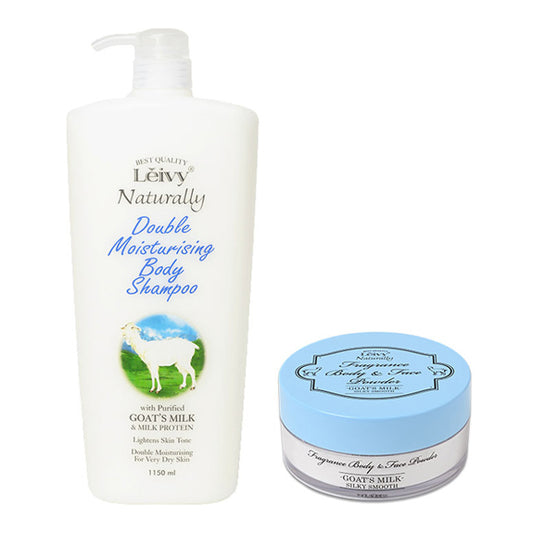Leivy Body Shampoo & Facial Powder Set Goat's Milk (Floral Sweet)