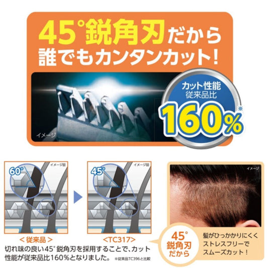 TESCOM Hair Cutter TC317 W (White)