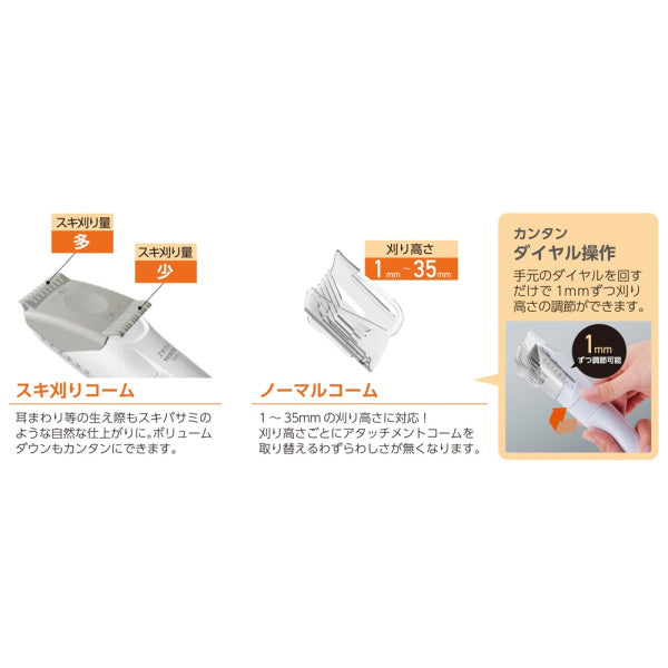 TESCOM Hair Cutter TC317 W (White)