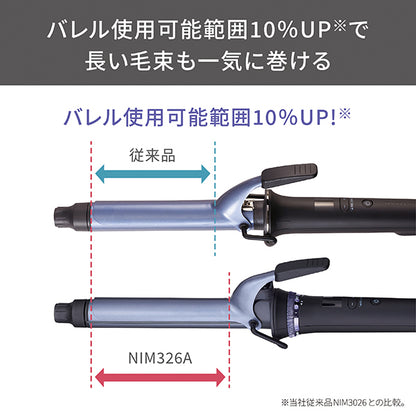 TESCOM Professional Protect Ion Curl Iron NIM326A-K (Black, 26mm)
