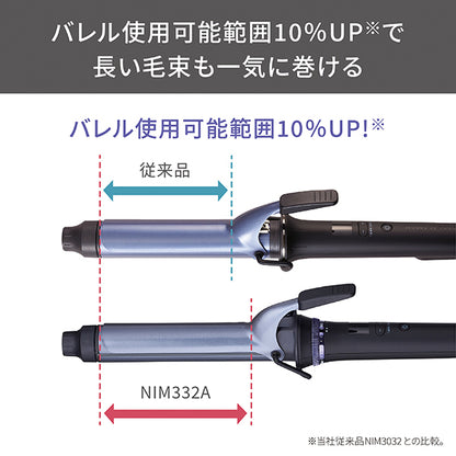 TESCOM Professional Protect Ion Curl Iron NIM332A-K (Black, 32mm)