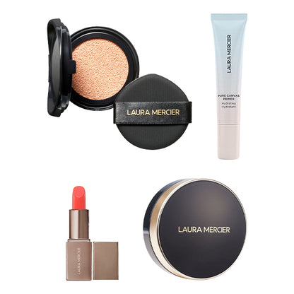 Laura Mercier Cushion & Primer Special Kit, 1N1 CREME, SPF50 PA++++, 15g+15ml+1pc+1g