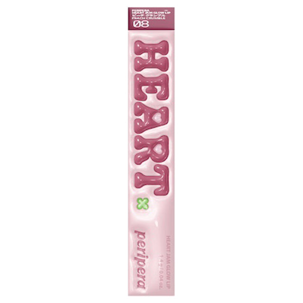 PERIPERA Heart Jam Glow Lip, 08 Peach Crumble, 1.4g