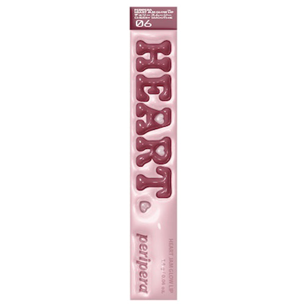 PERIPERA HEART JAM GLOW LIP, 06 Cherry Smoothie, 1.4g