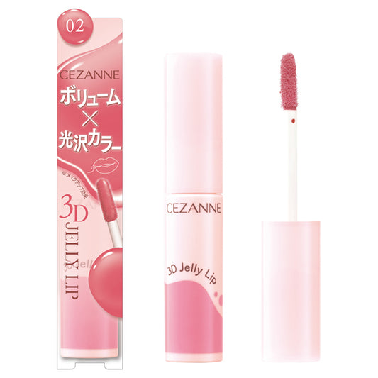 CEZANNE 3D Jelly Lip, 02 Milk Rose, 5.0g