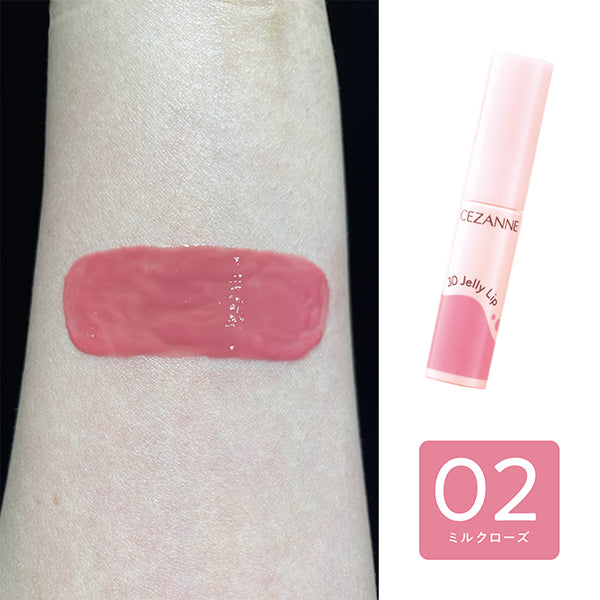 CEZANNE 3D Jelly Lip, 02 Milk Rose, 5.0g