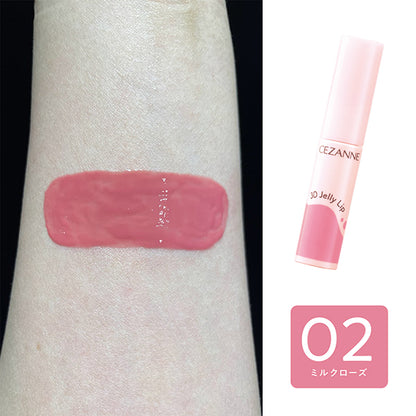 CEZANNE 3D Jelly Lip, 02 Milk Rose, 5.0g