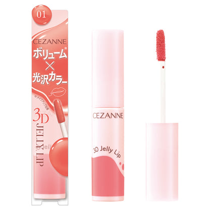 CEZANNE 3D Jelly Lip, 01 Peach Melba, 5.0g