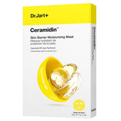 Dr.Jart+ Ceramidin Skin Barrier Moisturizing Mask, 1 mask x 5 bags, Adheres to skin for a fresh, moisturized feel