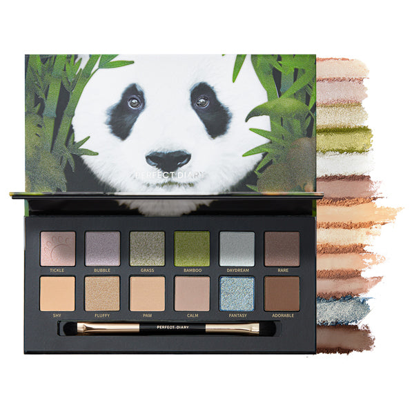 Perfect Diary Explorer 12 Color Animal Eyeshadow Palette, 06 Panda, 1.2gx12 colors