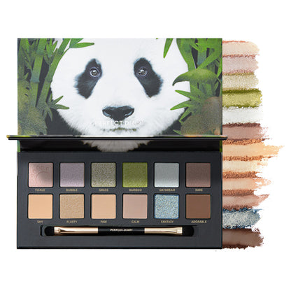 Perfect Diary Explorer 12 Color Animal Eyeshadow Palette, 06 Panda, 1.2gx12 colors