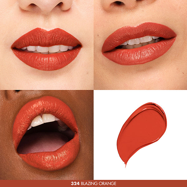 MAKE UP FOREVER Rouge Artist Forever Lipstick Satin, 324 Blazing Orange, 2.4g