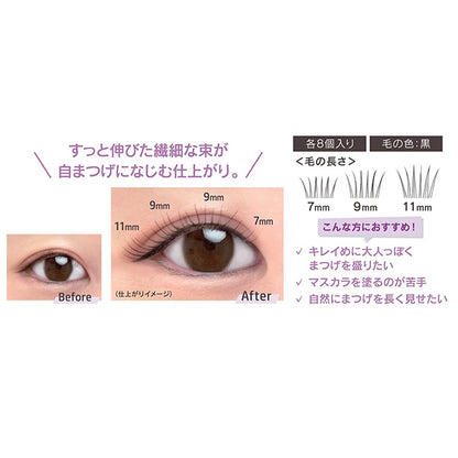 KOJI Eyelash Crush Natural Volume Type, NO.03, 3 types, 8 pieces each