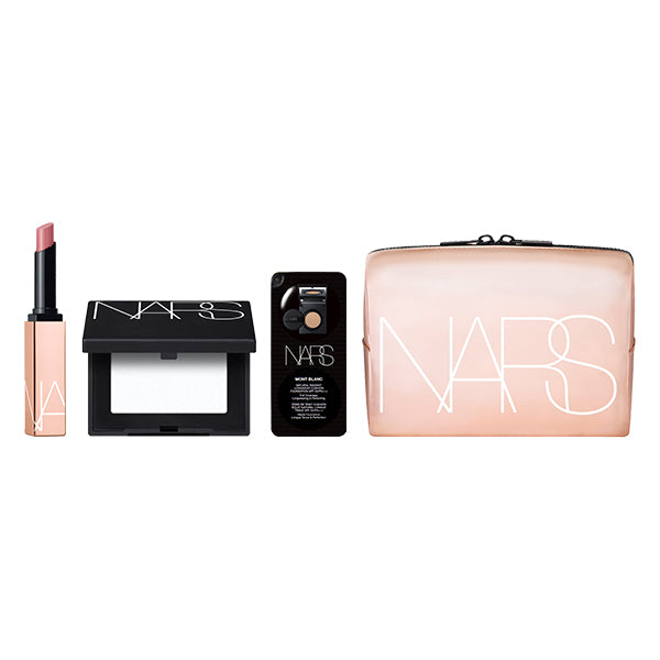 NARS Afterglow Lipstick & Pressed Powder Mini Kit, 888 DOLCE VITA, 1.5g+3g+1.8g+1 piece