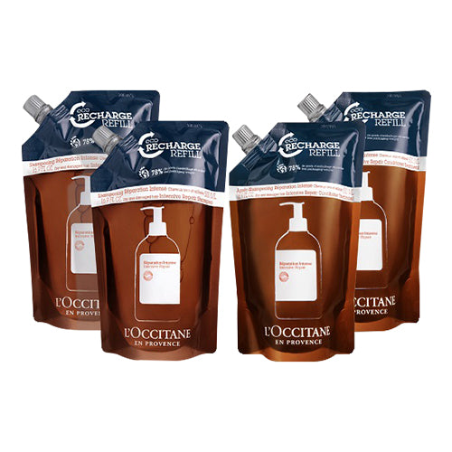 LOCCITANE Intensive Repair Refill Value Set, 500ml + 500ml + 500ml + 500ml