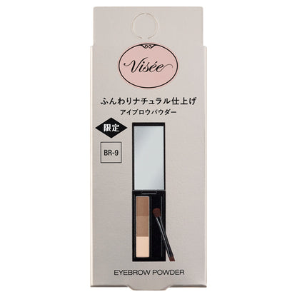 VISEE Vise Riche Eyebrow Powder, BR-9 White Ash Brown, 3g, Fragrance-free