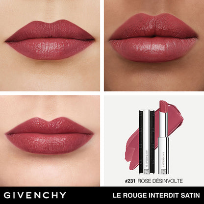 GIVENCHY Rouge Interdit Satin Lipstick (No.231 Rose Désinvolte)