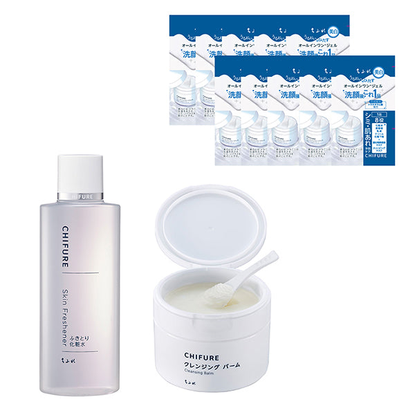 wipe-off lotion + cleansing balm set, 150ml + 90g + 1g x 10