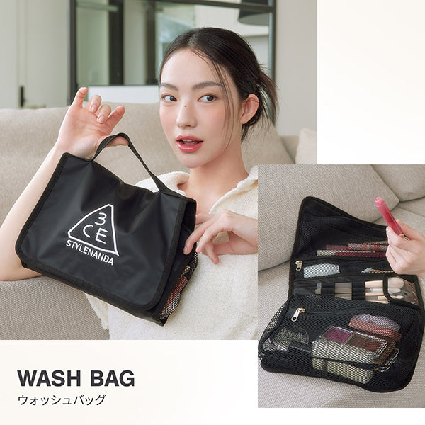 3CE 3CE Wash Bag, Black, 1pc
