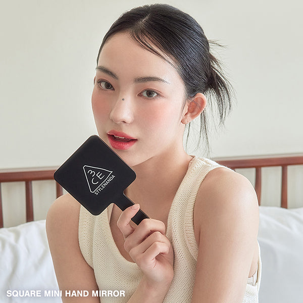 3CE 3CE Square Mini Hand Mirror, Pink Rumour, 90mm x 160mm