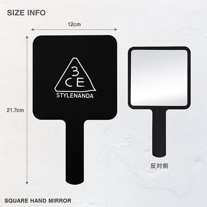 3CE Square Hand Mirror, Pink Rumor, 120mm x 217mm