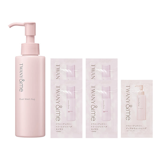 &me Dual Wash Hug Set, 150ml + 2ml x 4 + 2.1ml, Amber & Grapefruit Scent