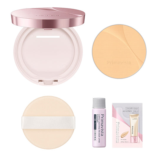 Sofina Primavista Silky Lasting Pressed Powder Sheer Beige Set (Sheer Beige)