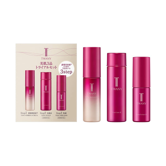 TWANY Beautiful Skin 3-Item Trial Set, 18ml + 36ml + 12ml, Rose Bloom (Floral Fresh)