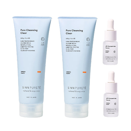 Sinn Purete' Pure Cleansing Clear a Large Size 2-Piece + AG Serum a Trial Set