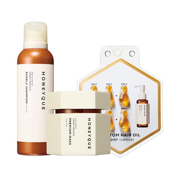 Hanique Intensive Care Kit, 170g + 220g + 500mg x 6 tablets, Aqua Blossom Honey scent