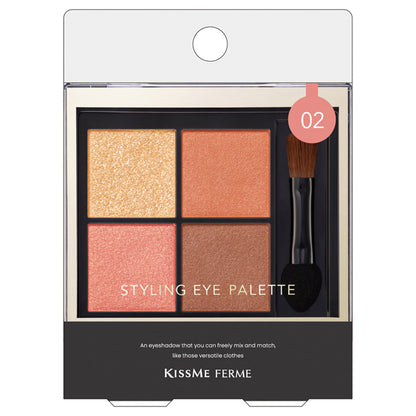 KISSME FERME Styling Eye Palette, 02 Apricot Bijou, 4.8g
