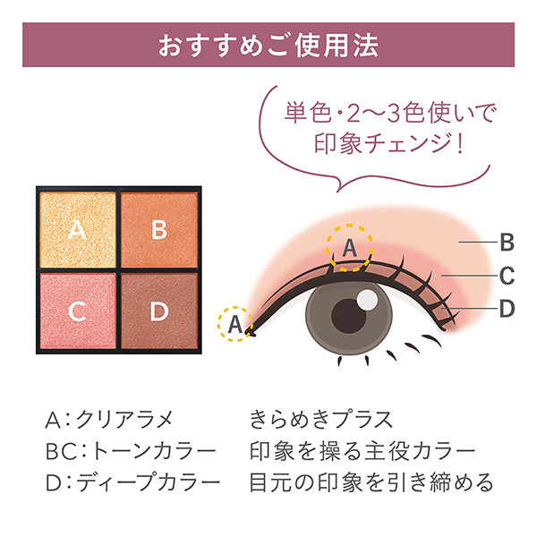KISSME FERME Styling Eye Palette, 02 Apricot Bijou, 4.8g
