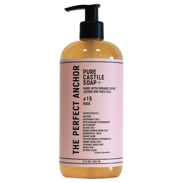 The Perfect Anchor Pure Castile Soap Plus, 502ml (Rose)