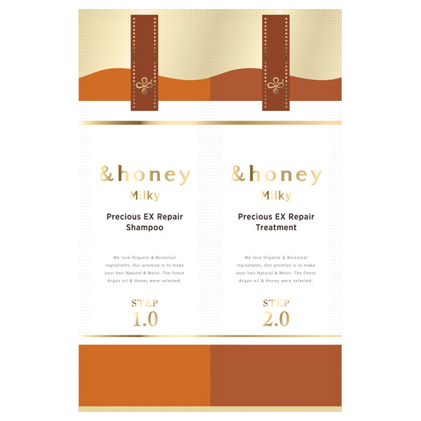 &honey Milky Precious EX Repair Shampoo & Treatment Trial Set, 10ml + 10g