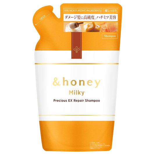 &honey Milky Precious EX Repair Shampoo Refill, 385ml (Apple Sweet Honey)