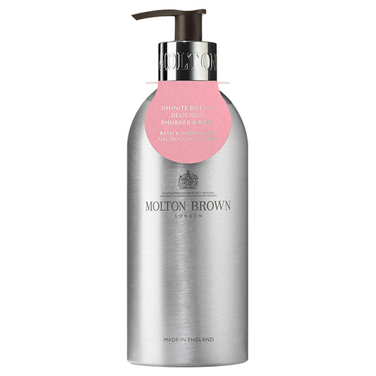 MOLTON BROWN Delicious Rhubarb & Rose Bath & Shower Gel Infinite Bottle, 400ml