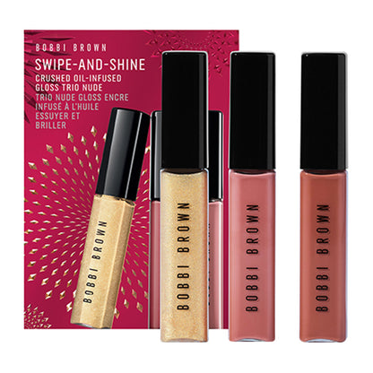 BOBBI BROWN Swipe and Shine Crushed Oil Infused Gloss Trio, Nude, 4ml x 3