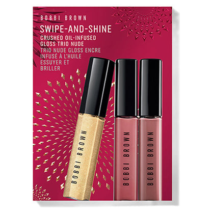 BOBBI BROWN Swipe and Shine Crushed Oil Infused Gloss Trio, Nude, 4ml x 3